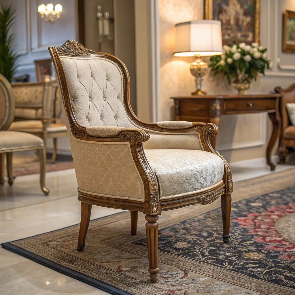 Elegant vintage chair in a sophisticated room setting